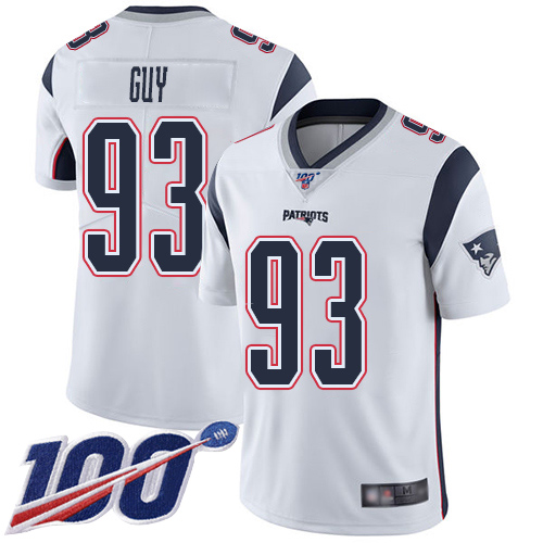 New England Patriots Football 93 Vapor Untouchable 100th Season Limited White Men Lawrence Guy Road NFL Jersey